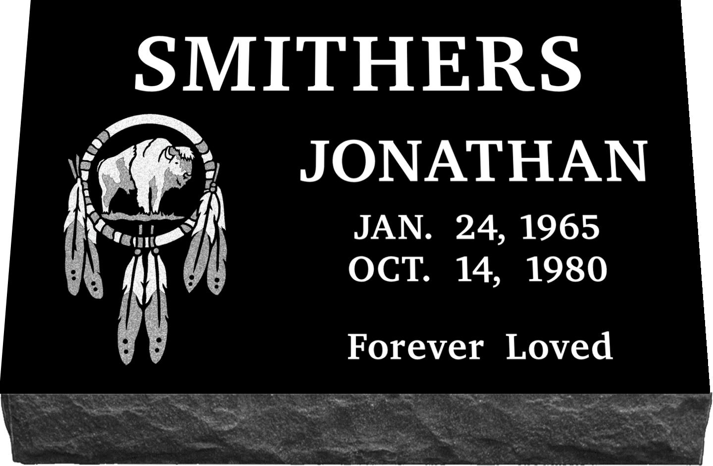 20" x 12" x 3" Single Marker SANDBLASTED ENGRAVING