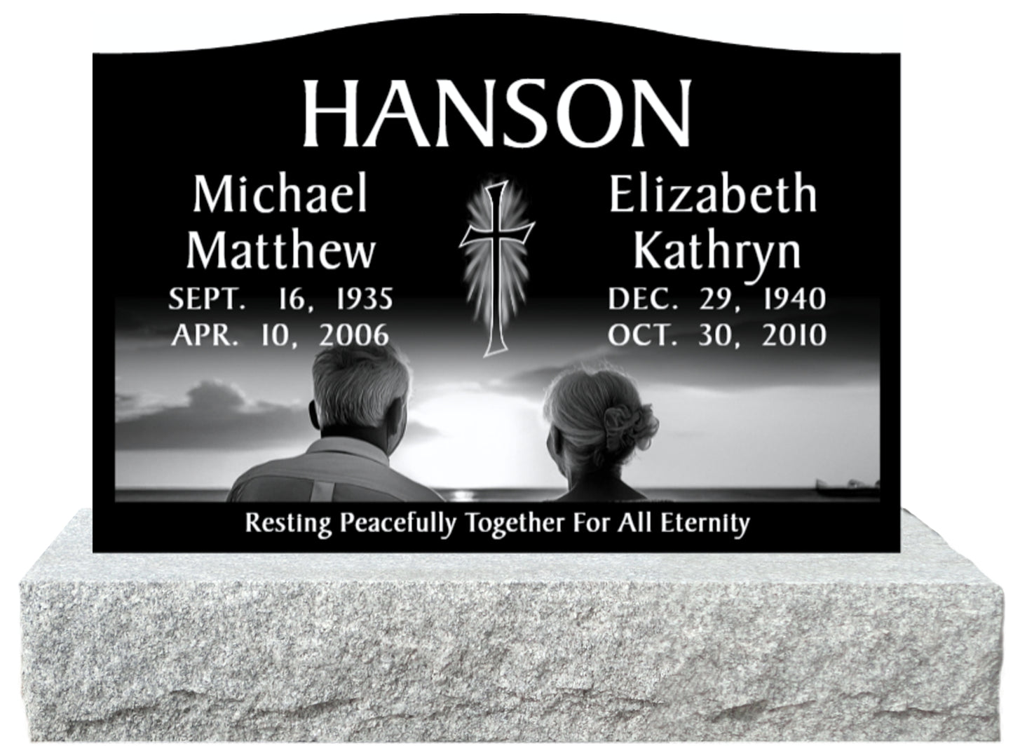 30" x 6" x 20" BLACK POLISH 2 SANDBLASTED UPRIGHT & BASE - PRE-ORDER FOR 2026