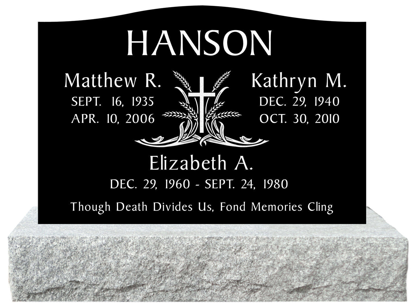 30" x 6" x 20" BLACK POLISH 2 SANDBLASTED UPRIGHT & BASE - PRE-ORDER FOR 2026