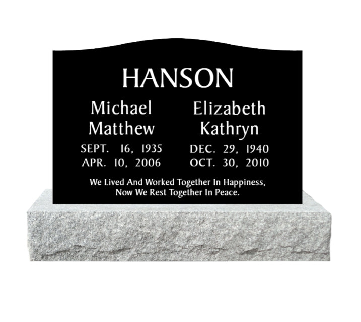 30" x 6" x 20" BLACK POLISH 2 SANDBLASTED UPRIGHT & BASE - PRE-ORDER FOR 2026
