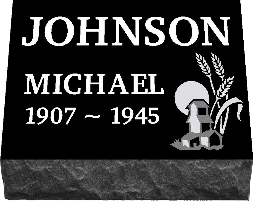 12" x 8" x 3" Single Flat Grave Marker 32 lbs DELIVERED IN 2 WEEKS