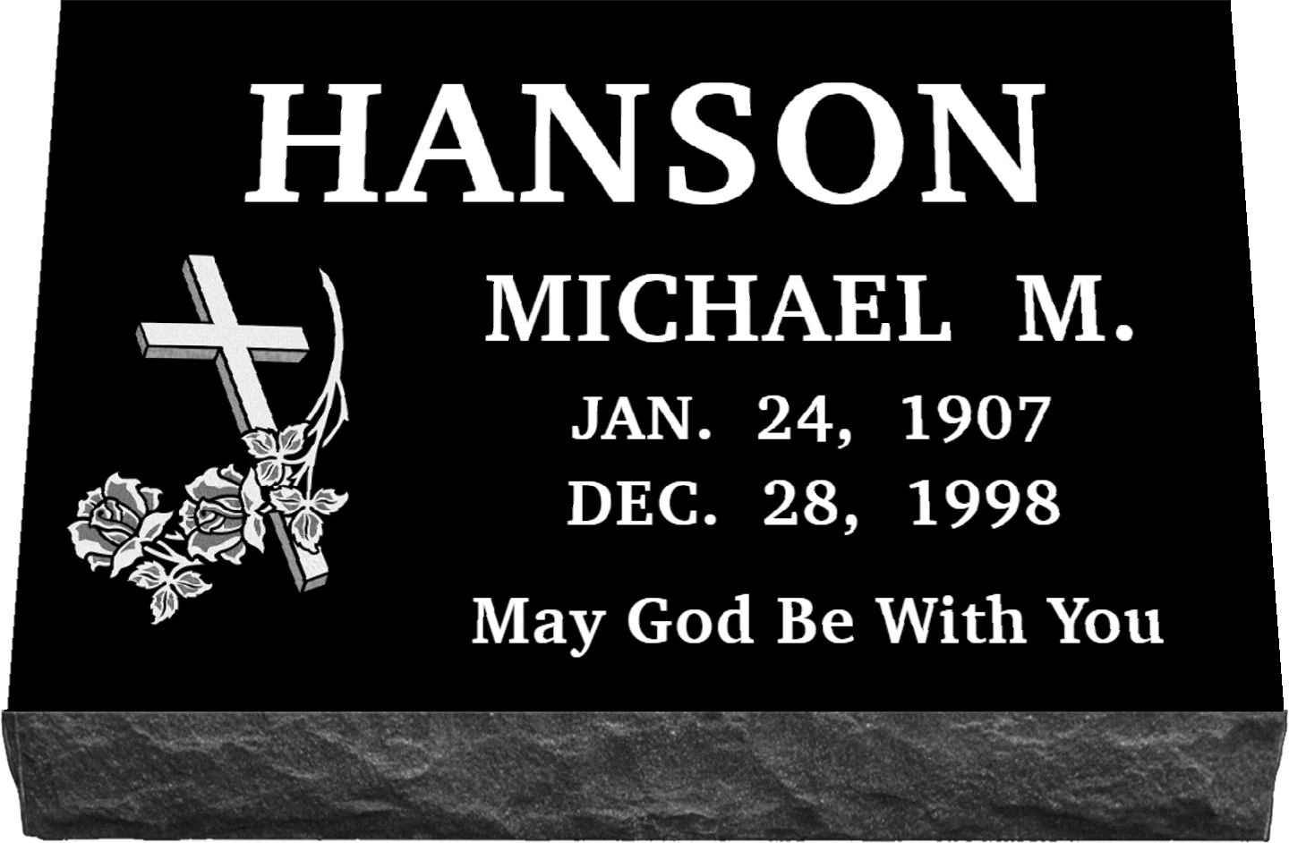 20" x 10" x 3" Single Marker SANDBLASTED ENGRAVING