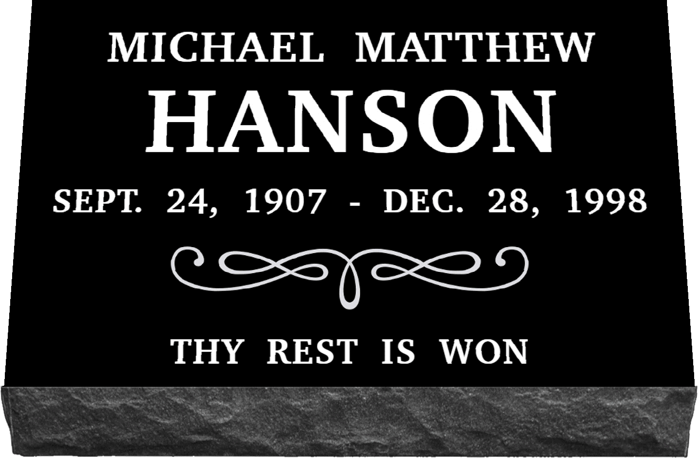 20" x 10" x 3" Single Marker SANDBLASTED ENGRAVING