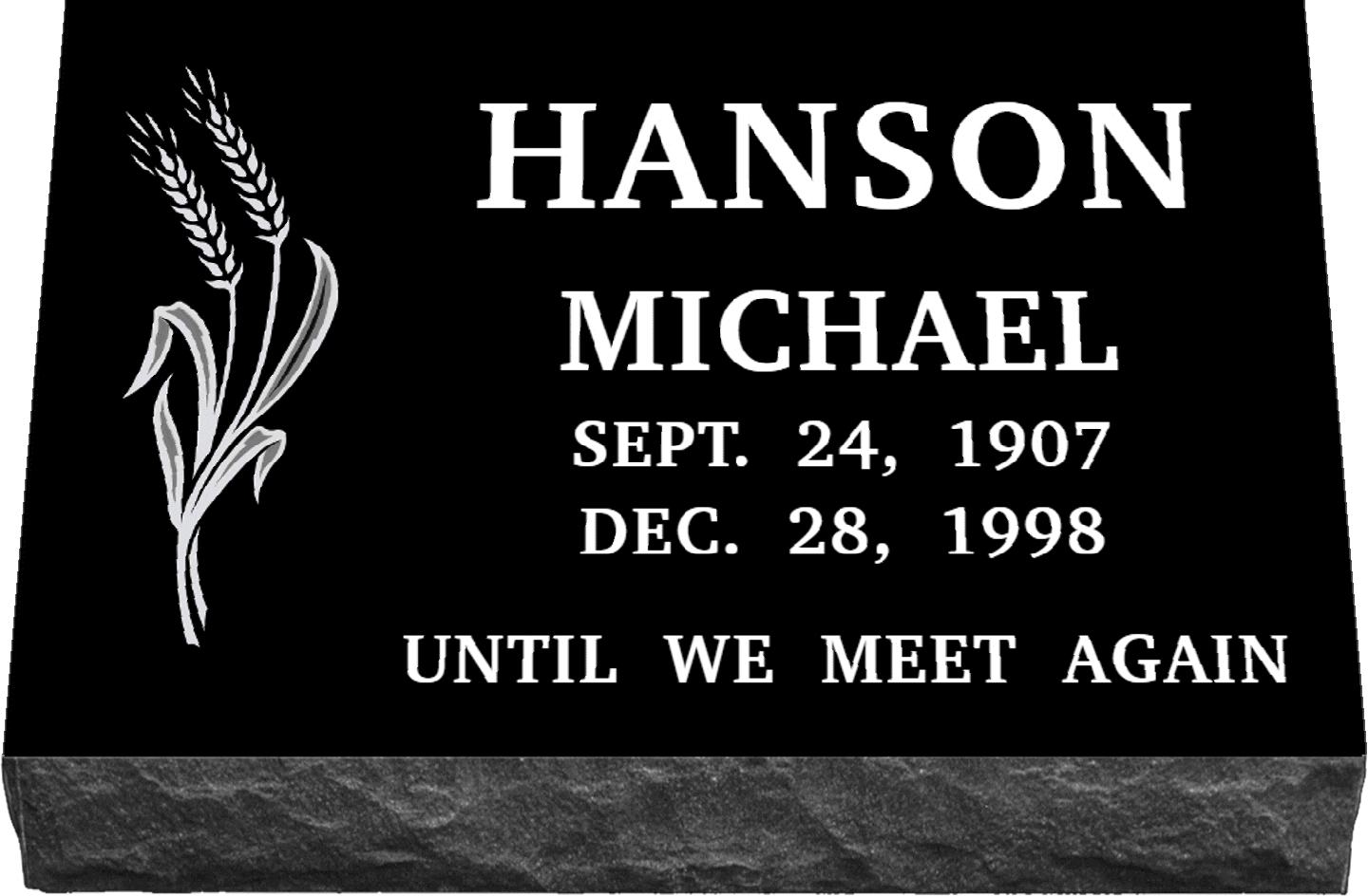 20" x 10" x 3" Single Marker SANDBLASTED ENGRAVING