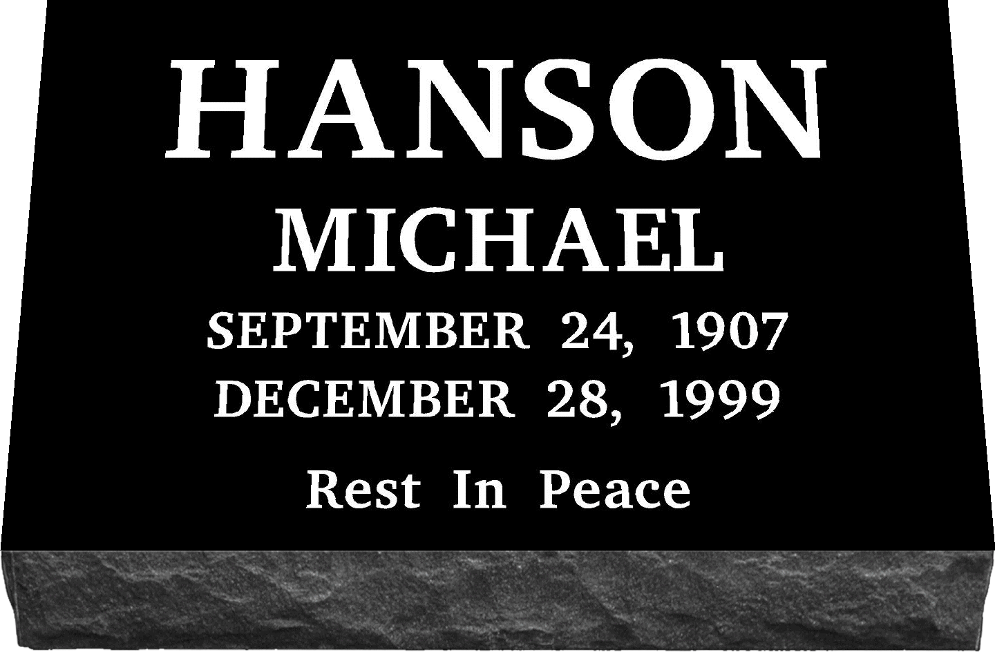 20" x 10" x 3" Single Marker SANDBLASTED ENGRAVING