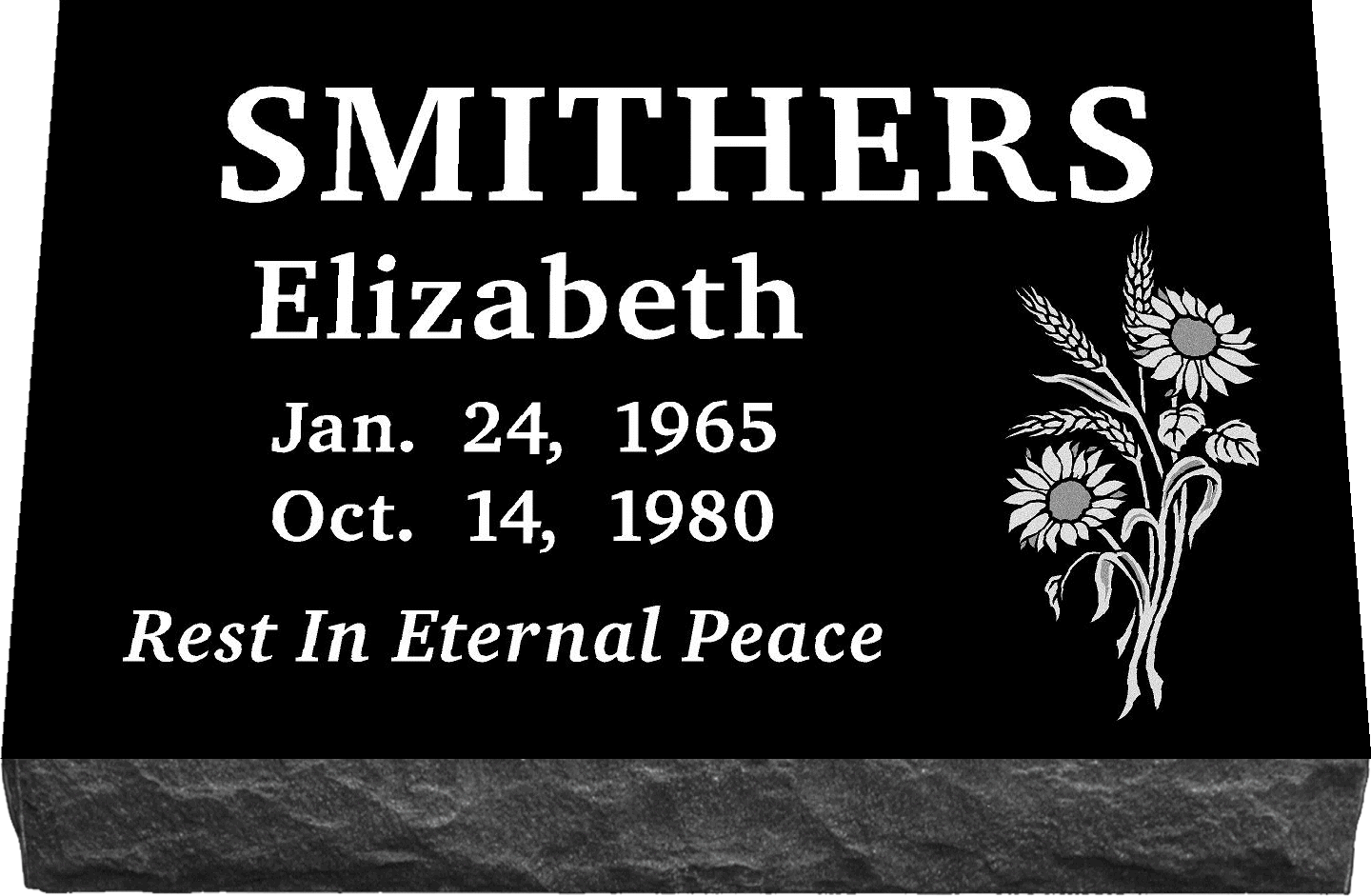 20" x 10" x 3" Single Marker SANDBLASTED ENGRAVING