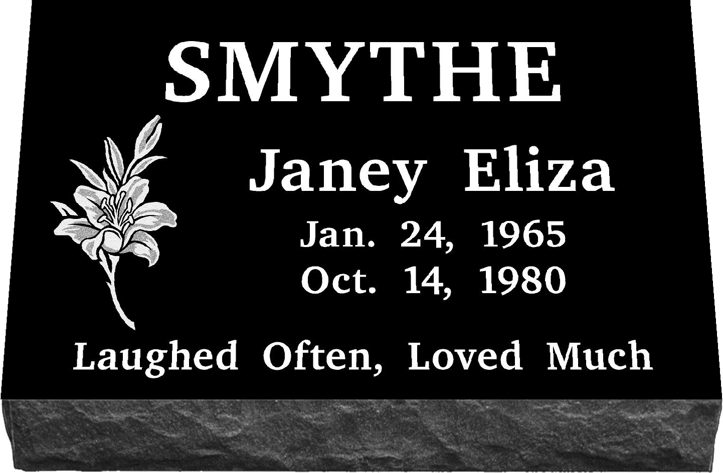 20" x 10" x 3" Single Marker SANDBLASTED ENGRAVING