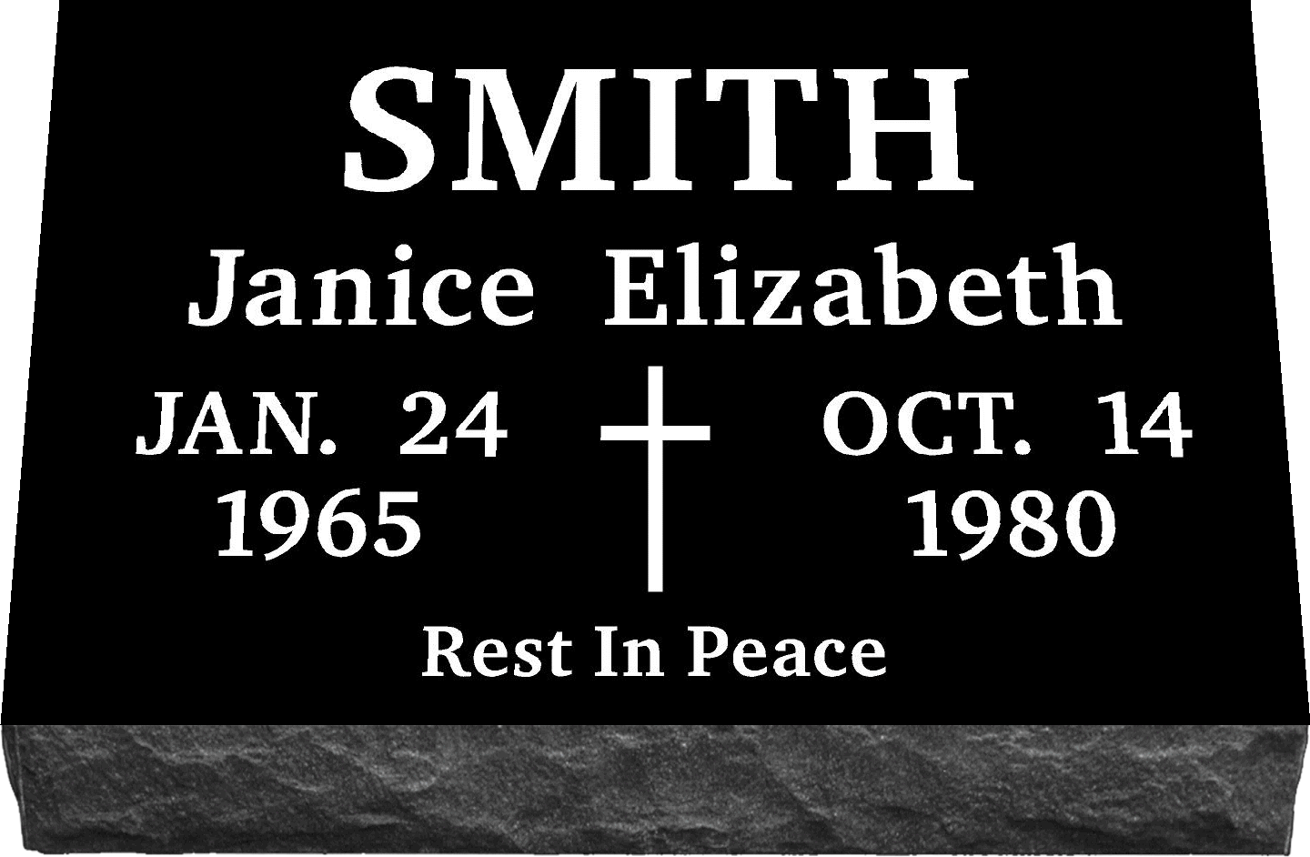 20" x 10" x 3" Single Marker SANDBLASTED ENGRAVING