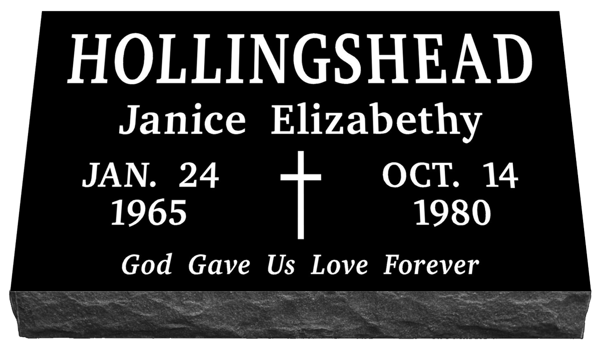 24" x 12" x 3" Single Flat Grave Marker 95 lbs DELIVERED IN 2 WEEKS