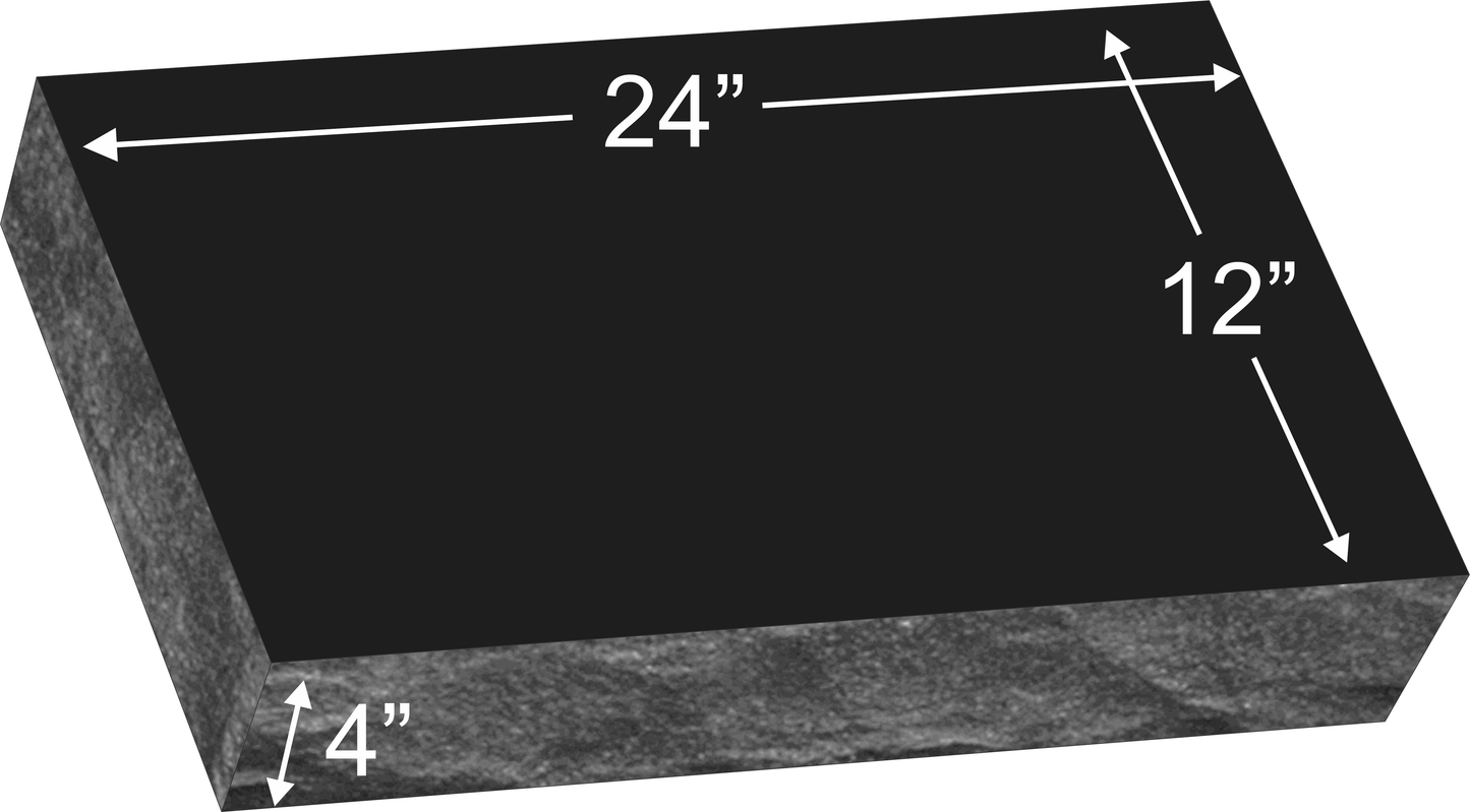 24" x 12" x 4" Single Flat Grave Marker 126 lbs DELIVERED IN 2 WEEKS