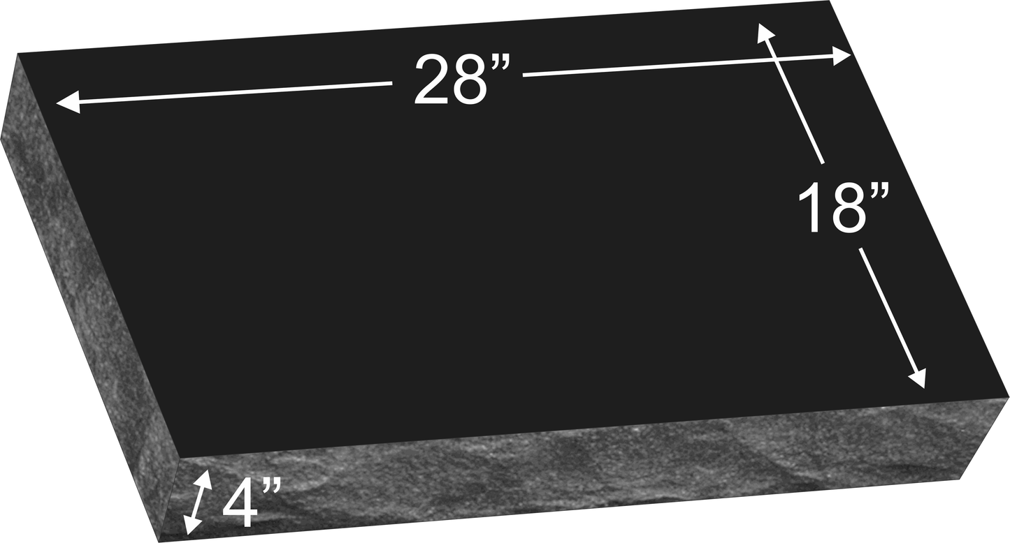 28" x 18" x 4" Double Flat Grave Marker 220 lbs DELIVERED IN 2 WEEKS