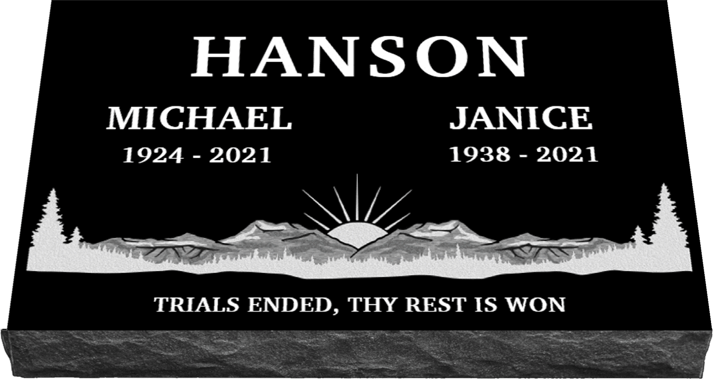 30" x 18" x 3" Double Flat Grave Marker 178 lbs DELIVERED IN 2 WEEKS