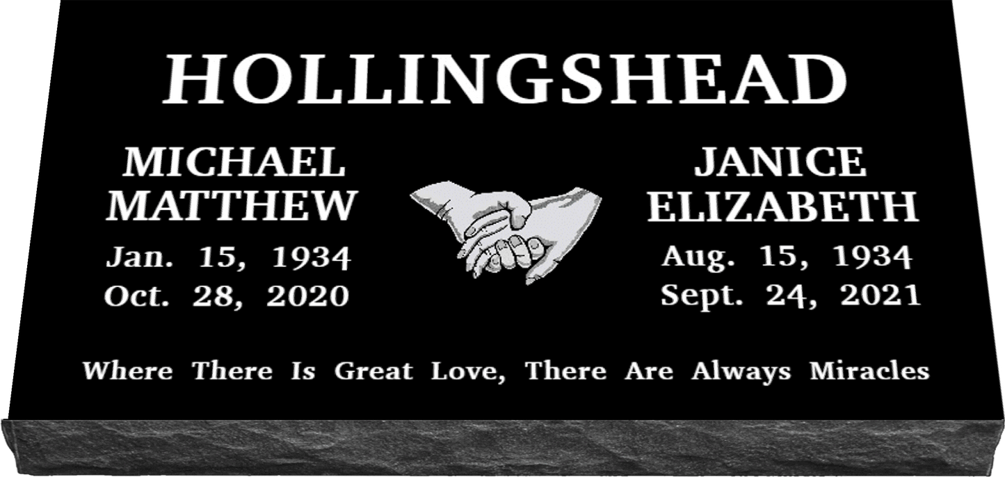 36" x 18" x 4" Double Flat Grave Marker 284 lbs DELIVERED IN 2 WEEKS