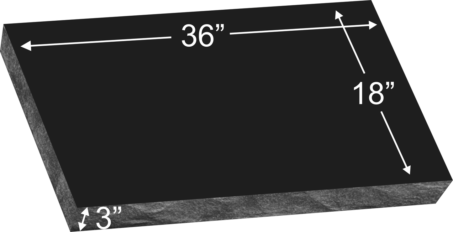 36" x 18" x 3" Double Flat Grave Marker 214 lbs DELIVERED IN 2 WEEKS