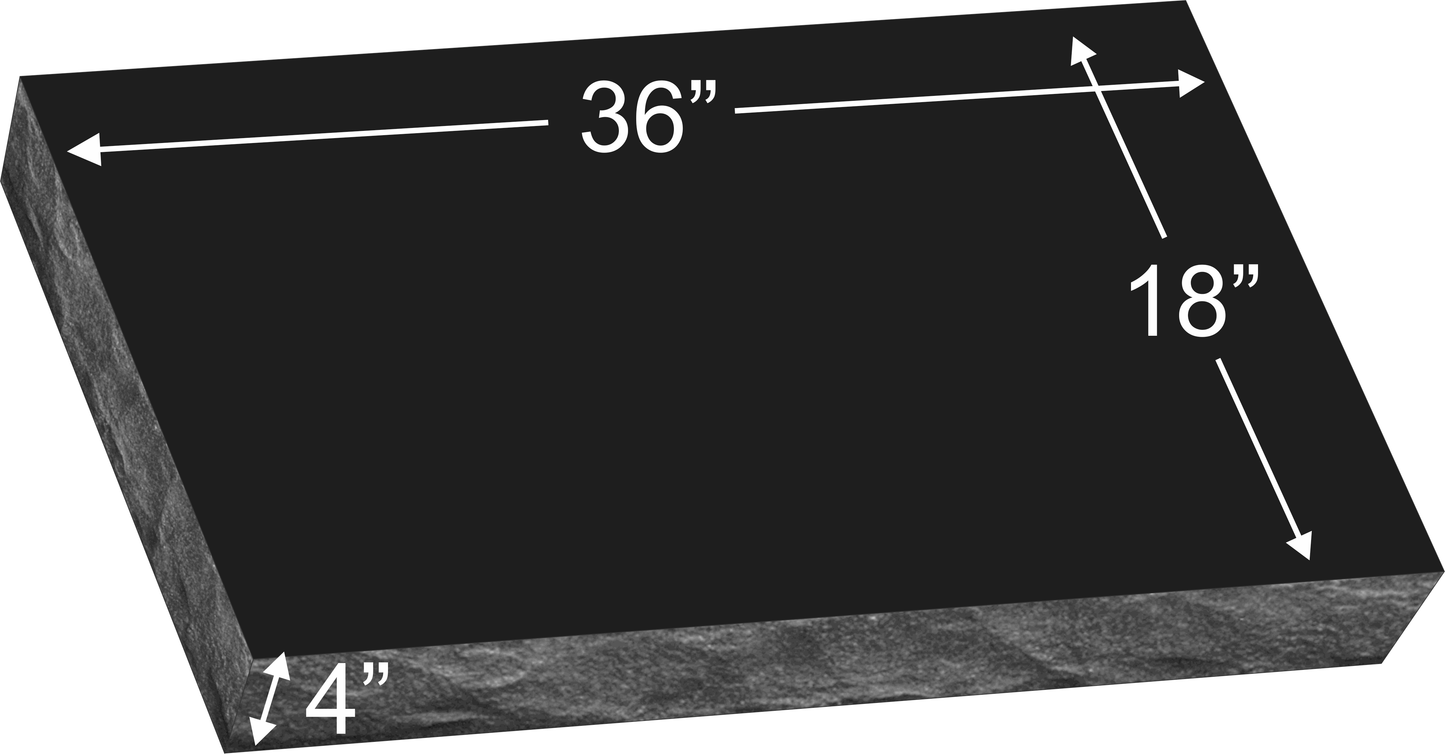 36" x 18" x 4" Double Flat Grave Marker 284 lbs DELIVERED IN 2 WEEKS