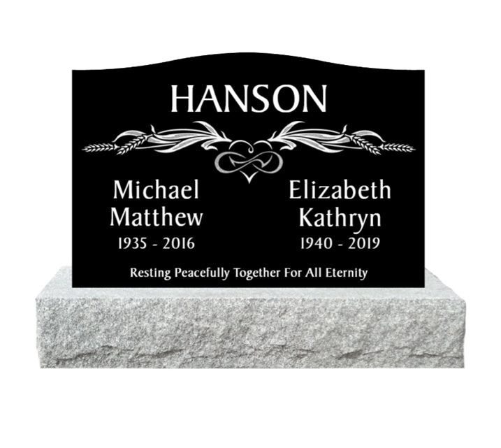30" x 6" x 20" BLACK POLISH 2 SANDBLASTED UPRIGHT & BASE - PRE-ORDER FOR 2026