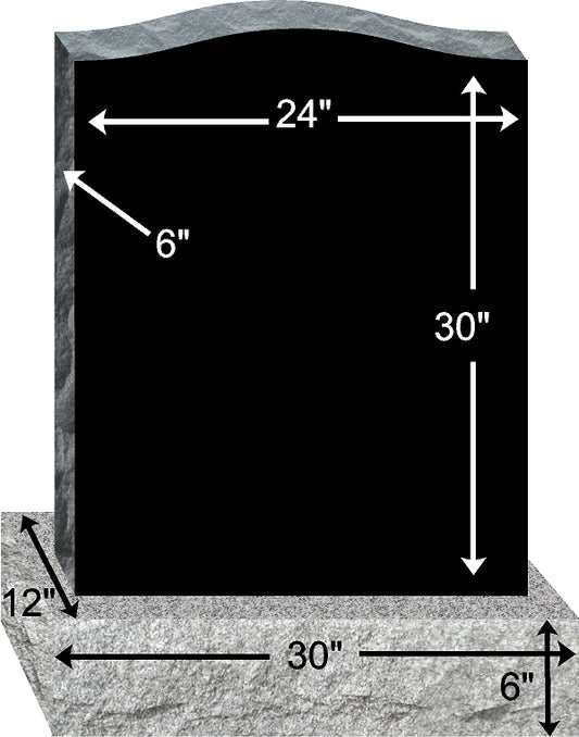 24" x 6" x 30" BLACK POLISH 2 LASER UPRIGHT & BASE - PRE-ORDER FOR 2026