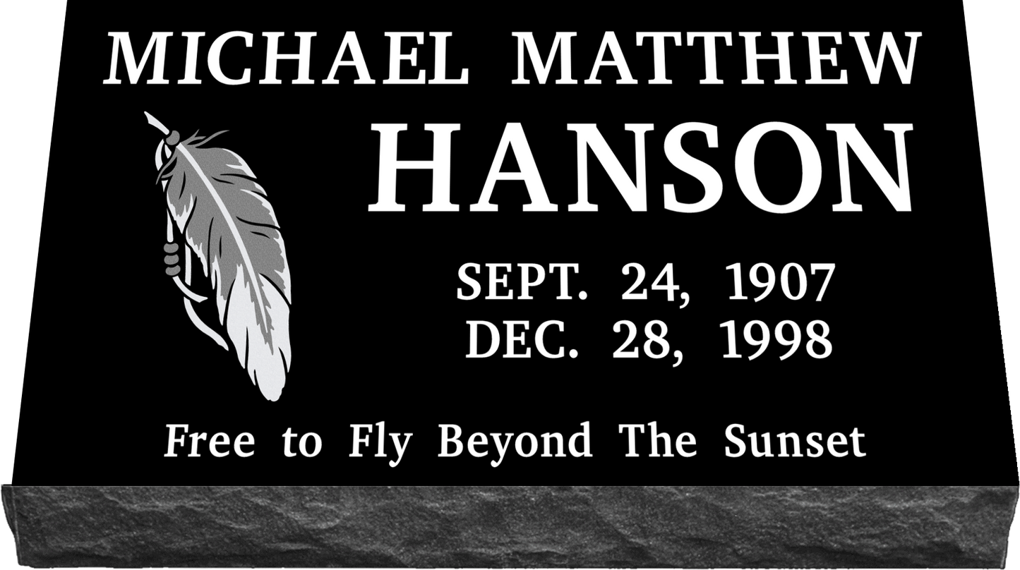 24" x 14" x 3" Single Marker SANDBLASTED ENGRAVING