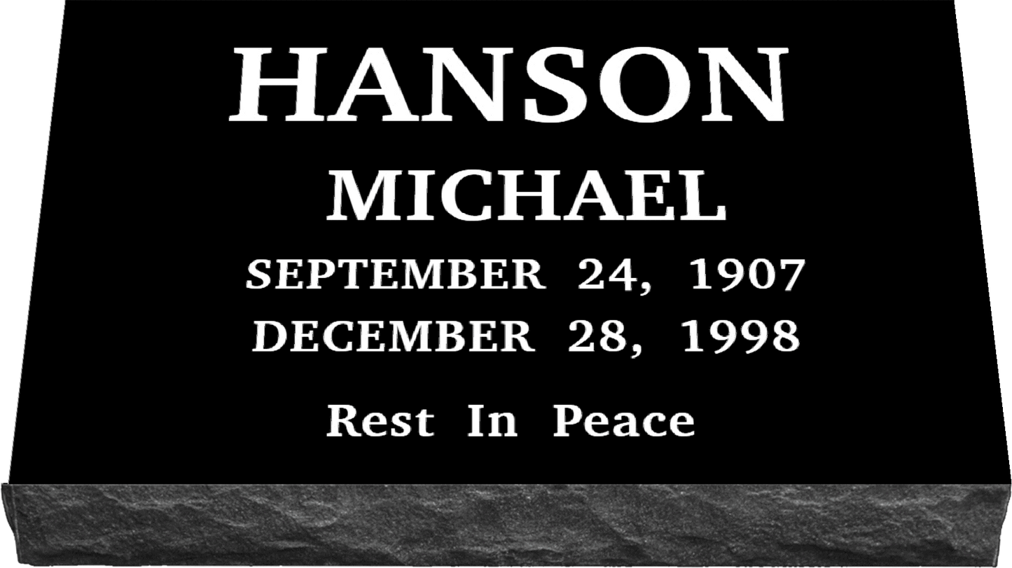 24" x 14" x 4" SALE PRICE!! Single Marker SANDBLASTED ENGRAVING