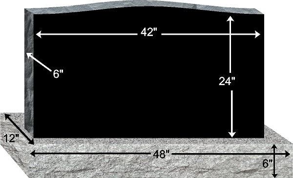 42" x 6" x 24" BLACK POLISH 2 LASER UPRIGHT & BASE - PRE-ORDER FOR 2026