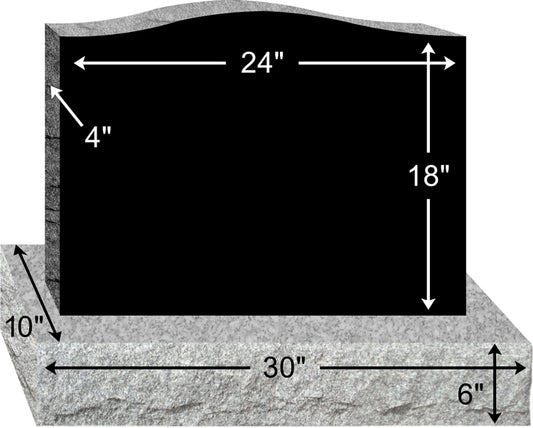 24" x 4" x 18" BLACK POL 2 LASER UPRIGHT & BASE