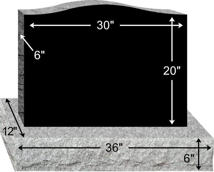 30" x 6" x 20" BLACK POL 2 LASER UPRIGHT & BASE