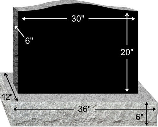 30" x 6" x 20" BLACK POL 2 LASER UPRIGHT & BASE