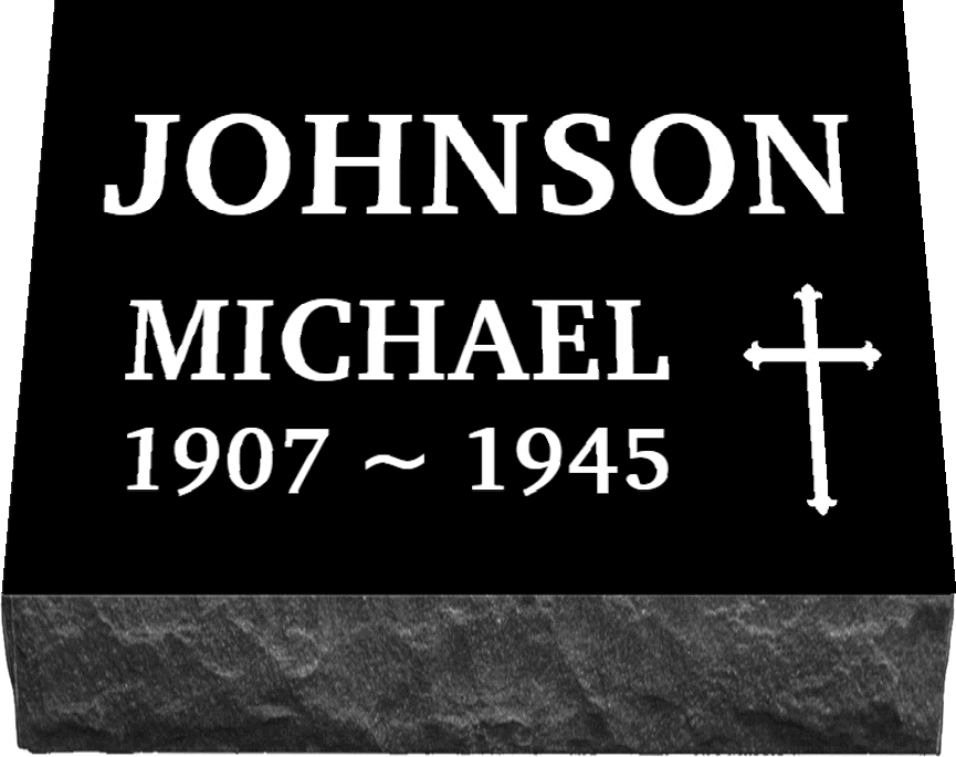 12" x 8" x 3" Single Flat Grave Marker 32 lbs DELIVERED IN 2 WEEKS