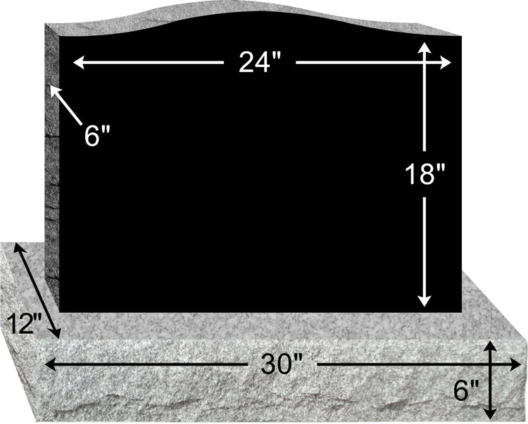 24" x 6" x 18" Single Upright Monument 285lbs with Base 238lbs DELIVERED IN 2 WEEKS